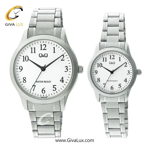 ساعت مچی اورجینال ست کیو اند کیو Q&Q نقره ای | نقره ای| سفید| کد رفرنس مردانه: C02A-004PY، زنانه: C03A-001PY